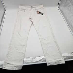 LAZER Slim Fit White Jeans Mens 36x32 Cotton Blend Stretch Pants